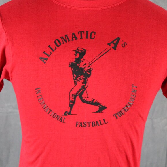 Vintage Graphic T-shirt - Allomatic As International Fastball - Men's Medium - Picture 2 of 8